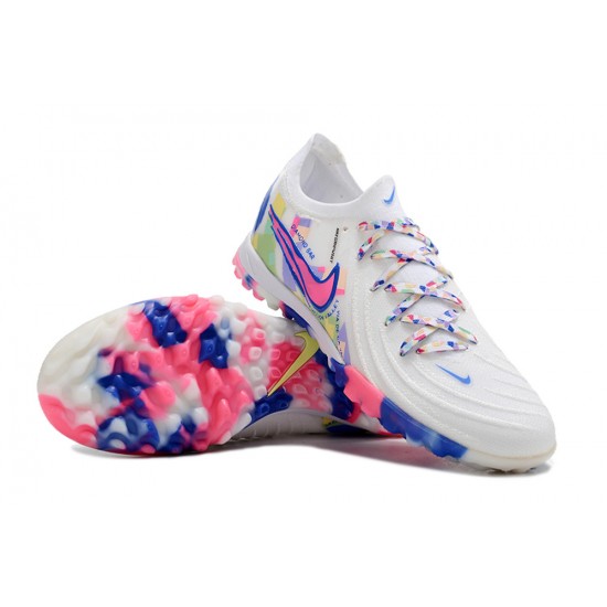 Cheap Nike Phantom Luna Elite TF Low Soccer Shoes White Blue Pink Sale