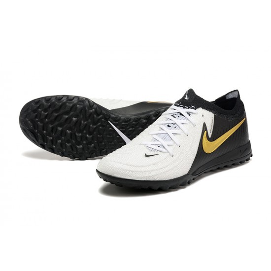 Cheap Nike Phantom Luna Elite TF Low White Black Gold Soccer Shoes Sale