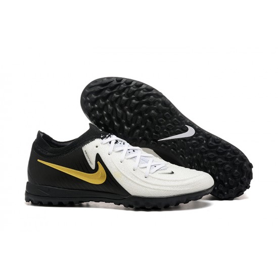 Cheap Nike Phantom Luna Elite TF Low White Black Gold Soccer Shoes Sale