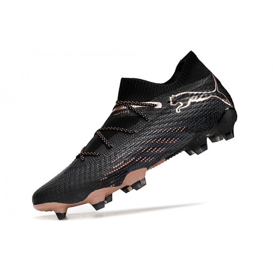 Cheap Puma Future 7 Ultimate FG-AG Black Brown Low Soccer Shoes Sale