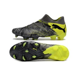 Puma Future 7 Ultimate FG-AG Black Yellow Green Low Soccer Shoes