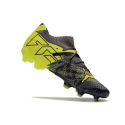 Puma Future 7 Ultimate FG-AG Black Yellow Green Low Soccer Shoes