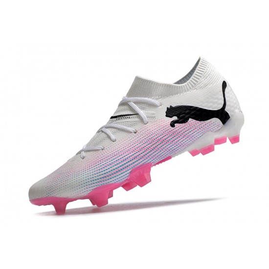 Cheap Puma Future 7 Ultimate FG-AG Pink White Black Low Soccer Shoes Sale