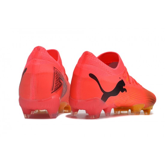 Cheap Puma Future 7 Ultimate FG-AG Red Black Low Soccer Shoes Sale