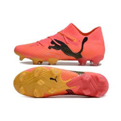 Puma Future 7 Ultimate FG-AG Red Yellow Low Soccer Shoes