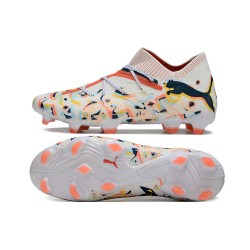 Puma Future 7 Ultimate FG-AG White Orange Low Soccer Shoes