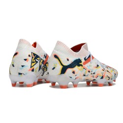 Puma Future 7 Ultimate FG-AG White Orange Low Soccer Shoes