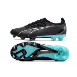 Puma Ultra Ultimate FG Black Ltblue Low Soccer Shoes