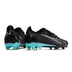 Puma Ultra Ultimate FG Black Ltblue Low Soccer Shoes