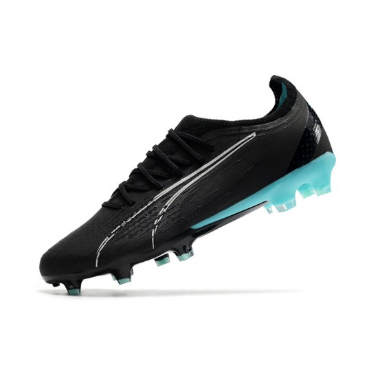 Cheap Puma Ultra Ultimate FG Black Ltblue Low Soccer Shoes Sale