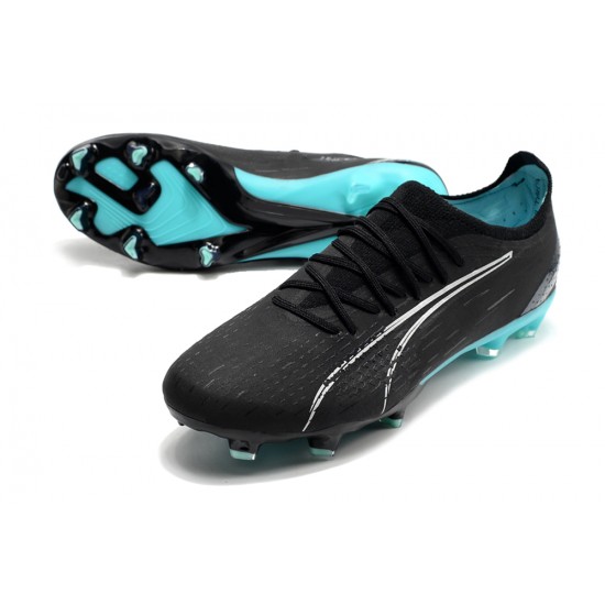 Cheap Puma Ultra Ultimate FG Black Ltblue Low Soccer Shoes Sale