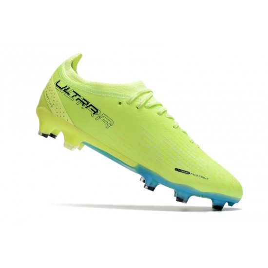 Cheap Puma Ultra Ultimate FG Green Yellow Ltblue Low Soccer Shoes Sale