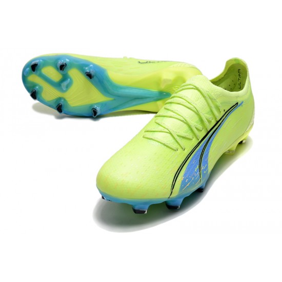 Cheap Puma Ultra Ultimate FG Green Yellow Ltblue Low Soccer Shoes Sale