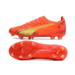 Puma Ultra Ultimate FG Orange Yellow Black Low Soccer Shoes